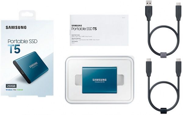 SSD-накопитель Samsung T5 250GB Portable TLC (MU-PA250B/WW) 