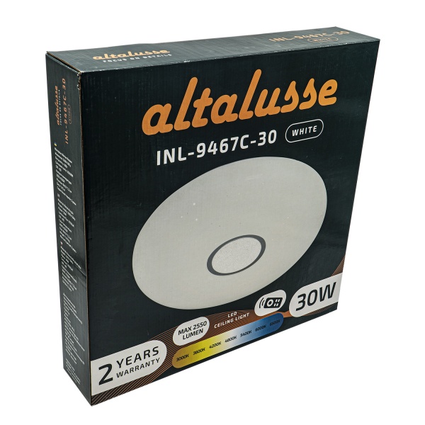 Светильник светодиодный Altalusse пульт ДУ 30 Вт белый 3000-6500 К INL-9467C-30 White 