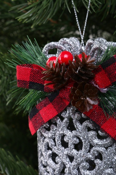 Декоративна підвіска Подарунок з декором 11x7,5 см E2281S срібло