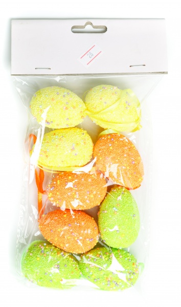 Набор декоративный Shunda Яйца пасхальные 12 шт. 3х5 см разноцветные (SD12-203071)