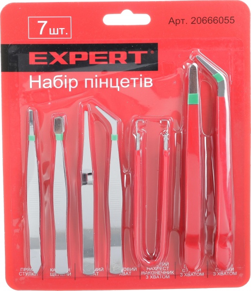 Набір пінцетів Expert 7 шт. ET-SA-7