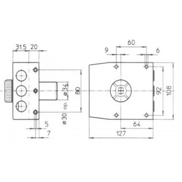 Дверний замок вхідний Mottura 30401VS50C5 лівий коричневий