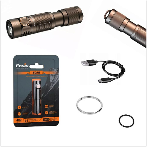 Ліхтарик Fenix ручний E05R бронзовий, 400лм