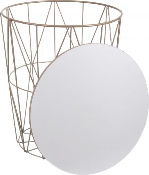 Стол-корзина Сканди 30х30х34 см белый с золотым 