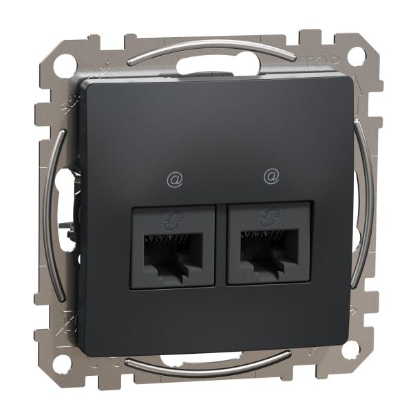 Розетка компьютерная двойная Schneider Electric Sedna Design RJ45 CAT5E UTP черный SDD114452