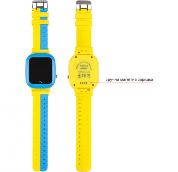Смарт-часы детские AmiGo GO004 GLORY yellow/blue (976265)