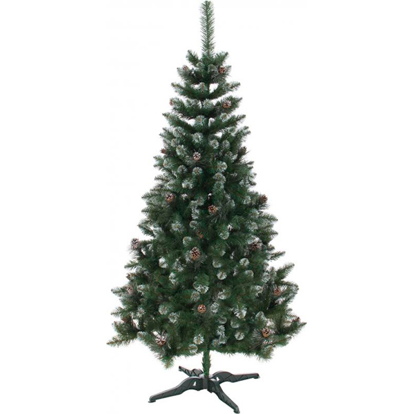 Елка искусственная Европейская с шишками 230 см EP60051 зелено-серебристый