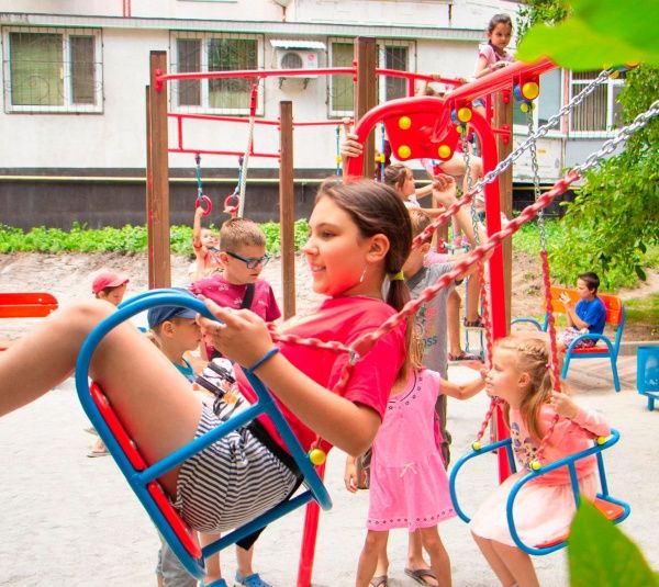 Гойдалка InterAtletika подвійна зі спинкою на ланцюгах ТЕ407М 