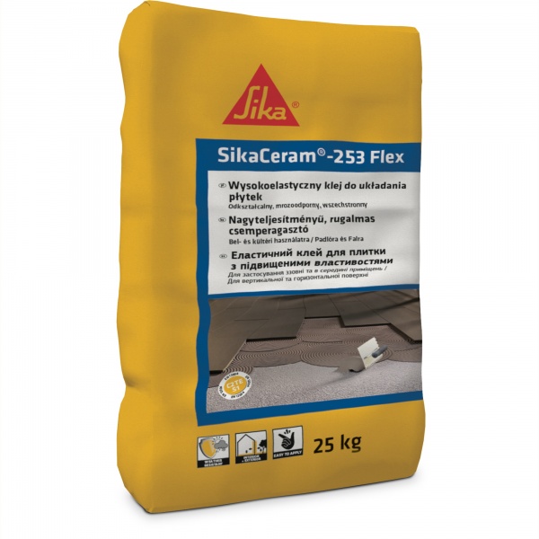 Клей для плитки Sika ЭЛАСТИЧЕСКИЙ SIKACERAM-253 FLEX (C2TES1) 25КГ 25кг
