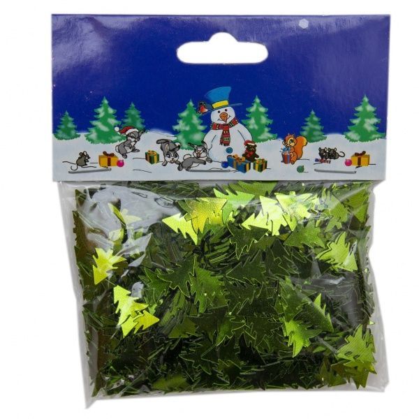 Декорація новорічна Конфетті-метафан, зелений 1,2 см, 30 г 201081 