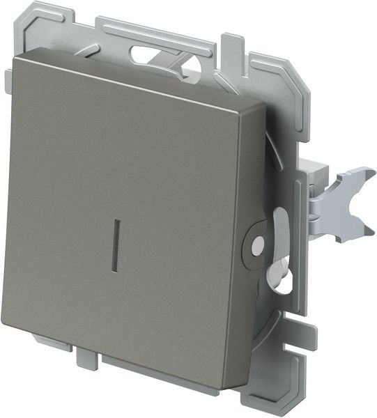 Вимикач одноклавішний TEM Logiq з підсвіткою 10 А 230В титан SQ10TIINXO-U