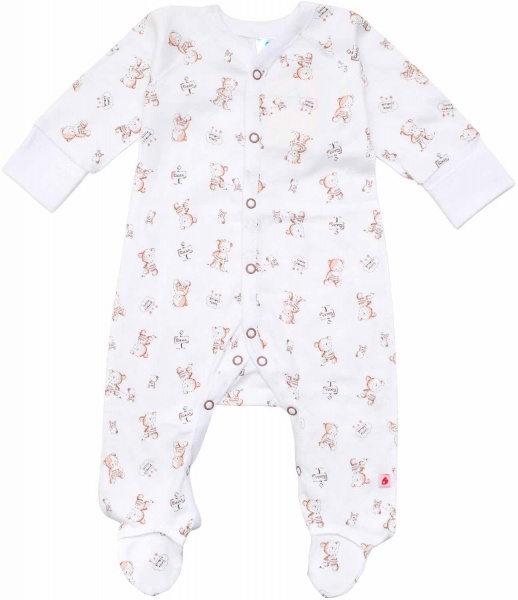 Комбінезон Minikin коричневий ведмедик р.62 білий 198050362 