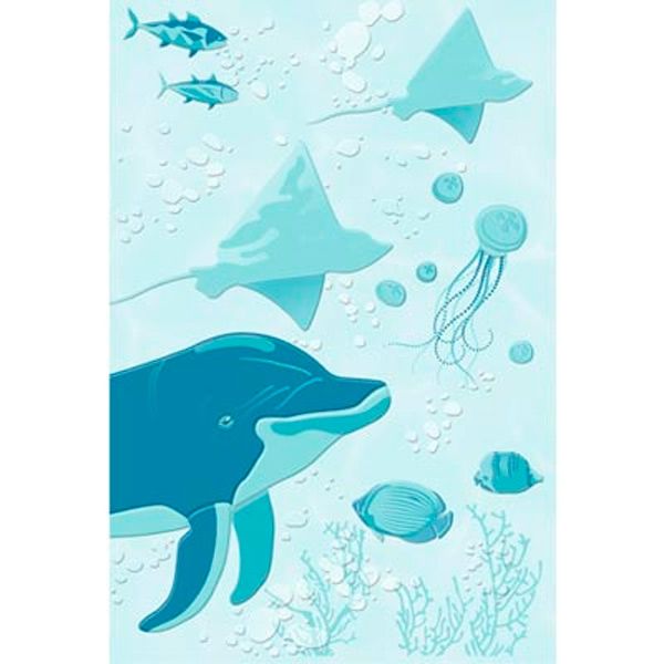 Плитка Golden Tile Акваріум бірюзовий декор правий М86331 20x30 