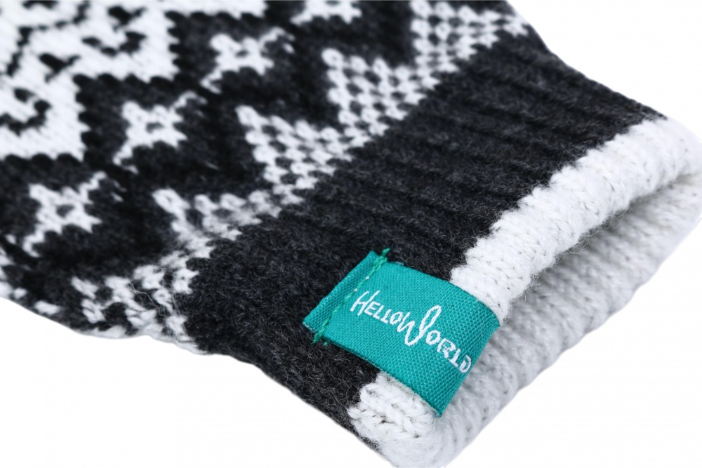 Рукавиці HW для хлопчиків з орнаментом р.14-16 сірий