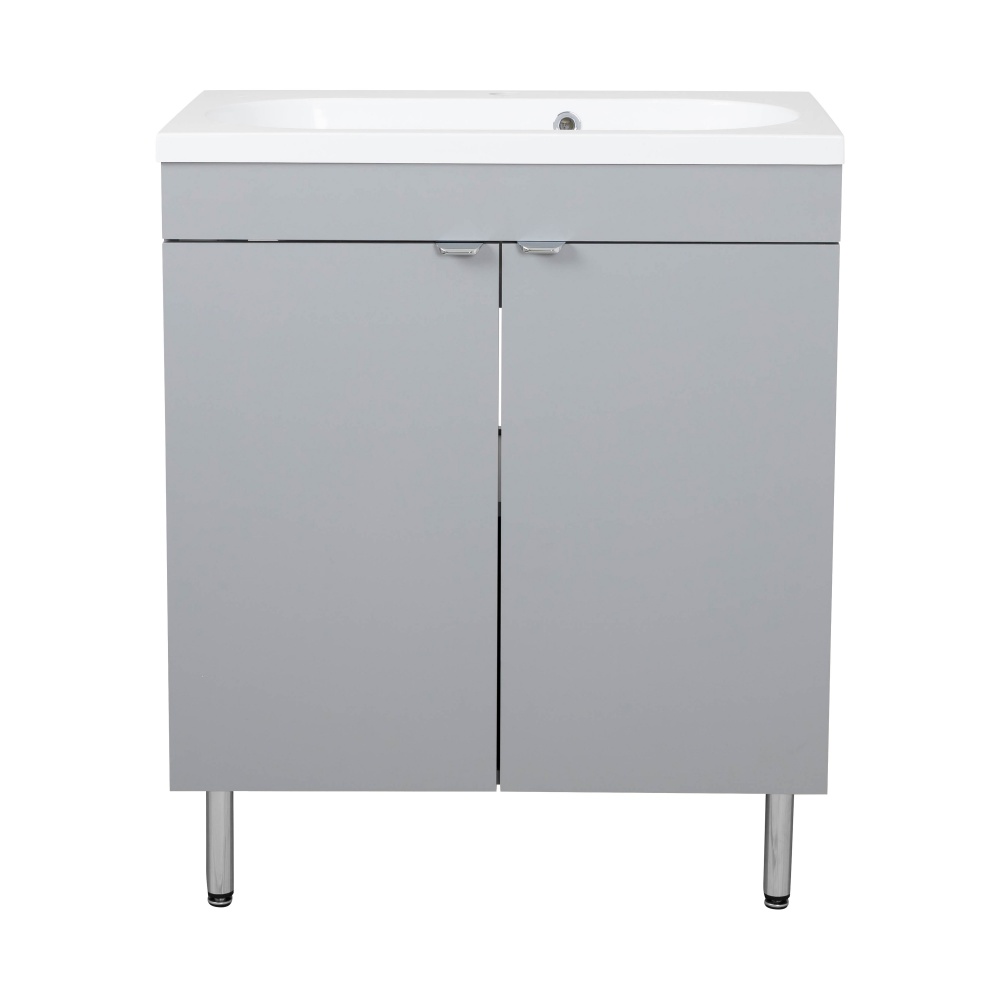 Тумба RIO (сіра) з умивальником Status 70 см