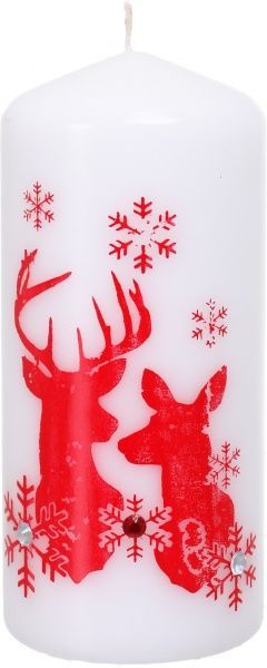 Свічка Циліндр трафаретна Олені (кристал) 70х150 Pako-If