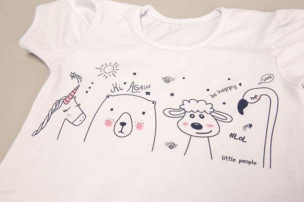 Комплект для дівчаток Маленькие люди Звірята р.98 білий 