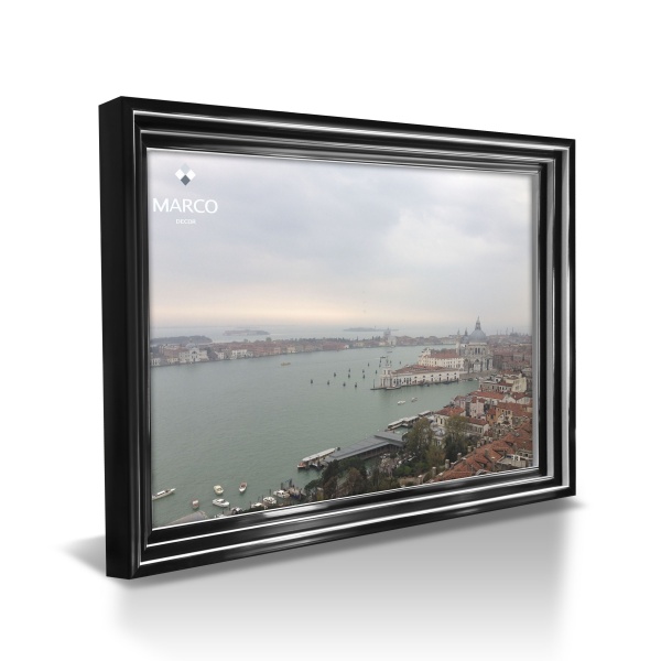 Рамка для фотографии со стеклом MARCO decor 2129 1 фото 30х40 см бело-черный 