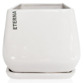 Горщик керамічний Eterna квадратний 2 л (206-16 білий) 