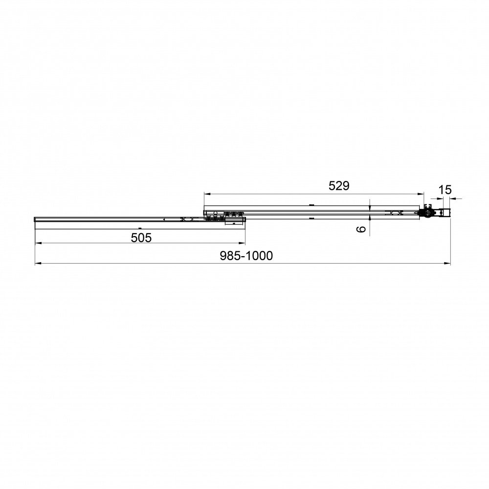 Шторка для ванны Koller Pool Style 1000х1500 мм chrome, скло 6 мм clear