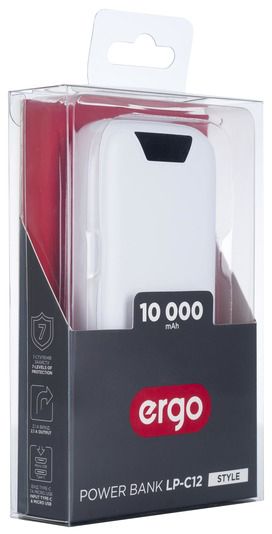 Внешний аккумулятор (Powerbank) Ergo LP-С12W 10000 mAh (LP-С12W) 