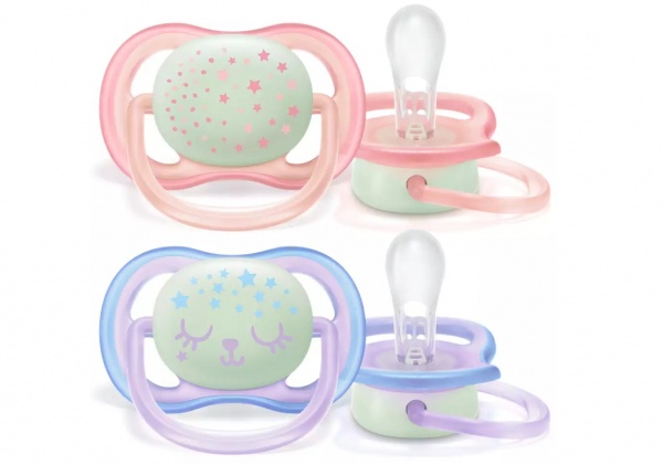 Пустышка Philips Avent Ultra Air Ночная 0-6 мес. для девочек 2 шт. (SCF376/12)