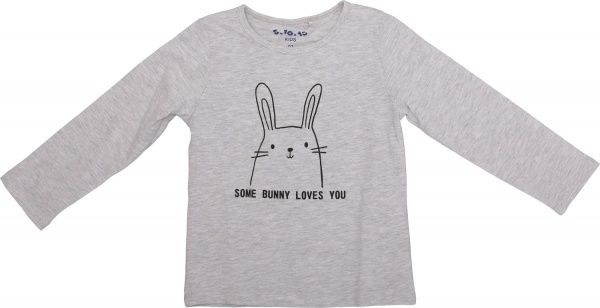 Футболка з довгим рукавом 5.10.15. для дівчинки 3H3922 р.92 сірий меланж 