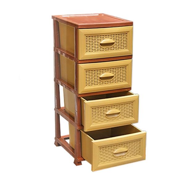 Комод пластиковый Turan Plastik 900х370х430 мм бежево-коричневый 