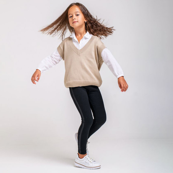 Жилет для девочки ART KNIT р.140 бежевый 26290 