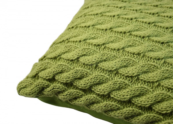 Подушка декоративная Косы 33x33 см травяной 