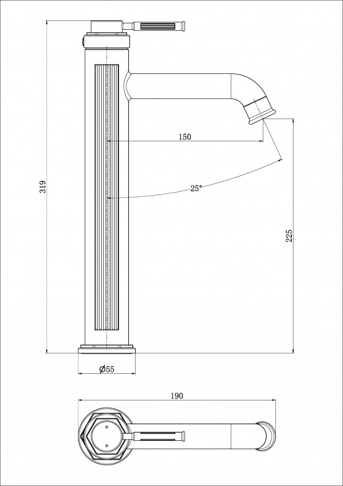 Смеситель для умывальника Aqua Rodos Metro 06 Gun Metal