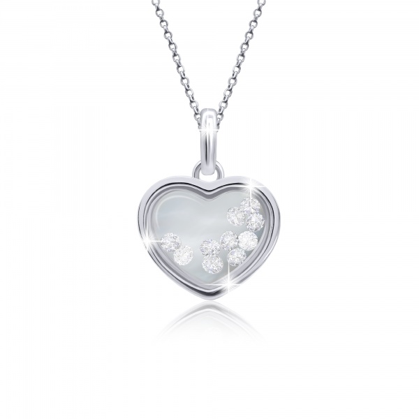 Кулон UMa&UMi Серце велике з рухливими безбарвними вставками