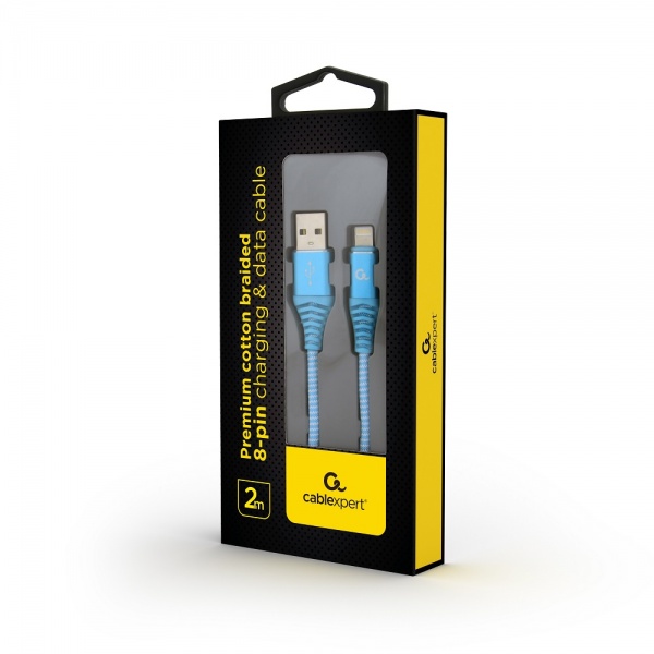Кабель Cablexpert Lightning – USB 2 м блакитний (CC-USB2B-AMLM-2M-VW) USB 2.0 А-тато/Lightning 