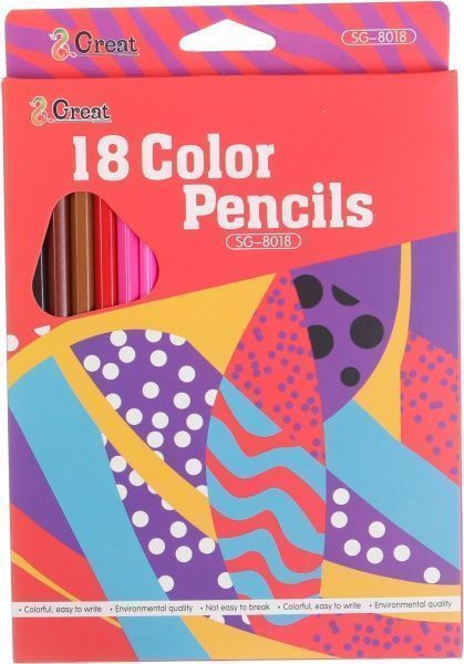 Олівці кольорові Abstraction червоний 18 шт.