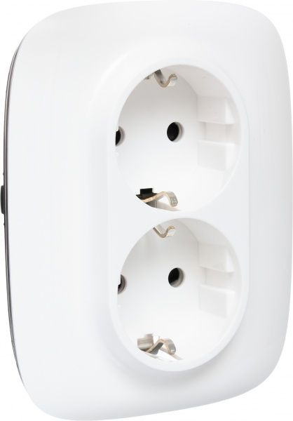 Розетка подвійна із заземленням Legrand Allure без шторок білий 753726