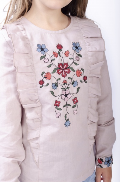 Вышиванка для девочек Эдельвика р.152 розовый 80-21/00 