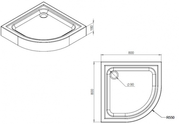 Поддон душевой AM.PM Gem W90T-401-080W 80х80 см с сифоном