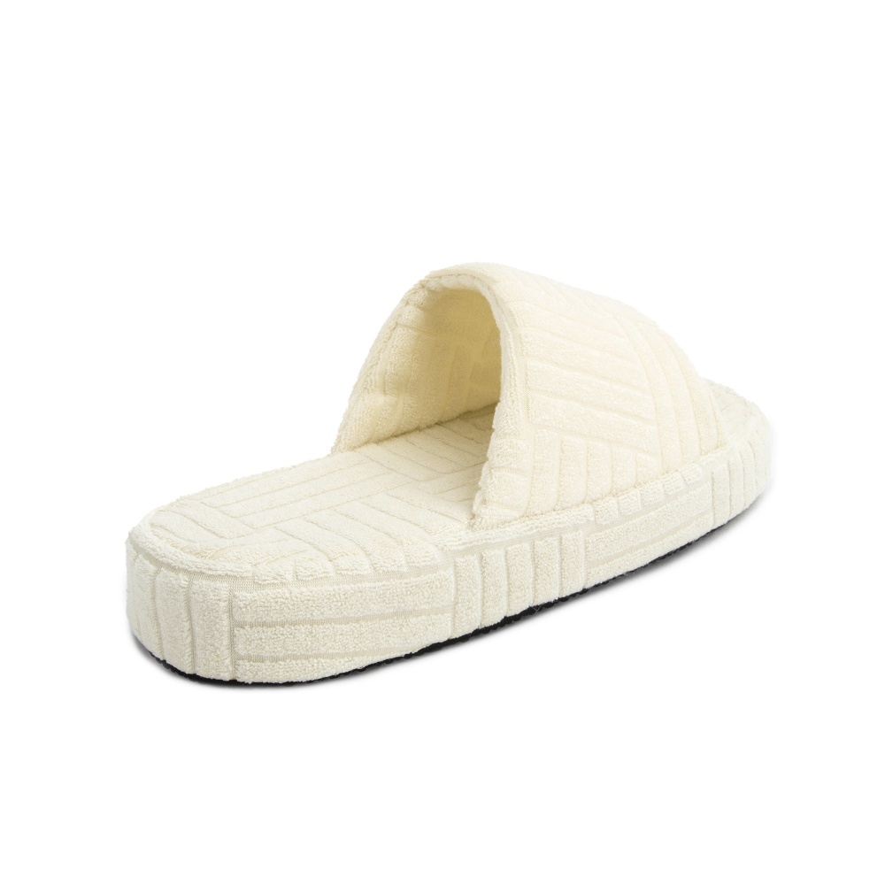 Тапки домашние Twins HS махровые на платформе 12684 р.40 молочный