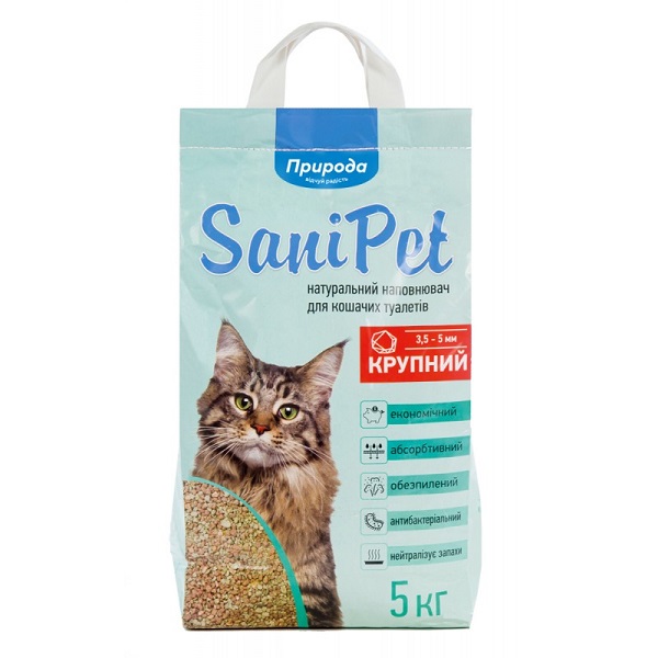 Наповнювач Природа бентонітовий SANI PET крупний 5кг PR240779