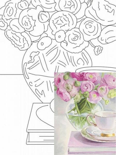 Полотно на картоні з контуром Натюрморт №24 Rosa Start 