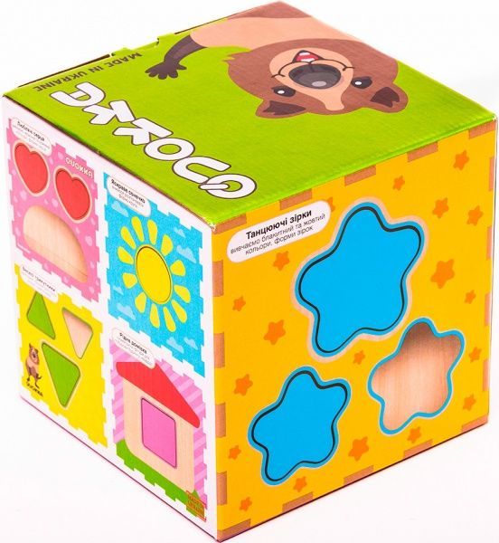 Розвиваюча іграшка Quokka дерев'яний куб-сортер 16 х 16 см. QUOKA003A