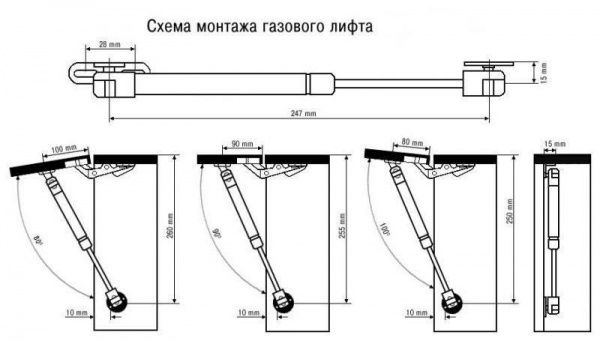Амортизатор газовий для ДСП 60N верхній DC