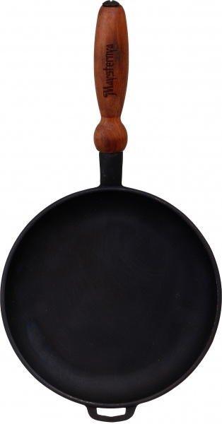Сковорода для млинців чавунна з дерев'яною ручкою 22x2,5 см 220-25 Maysternya
