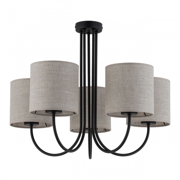 Люстра потолочная TK Lighting Torens 5PL-4633 5x15 Вт E27 черный/серый 