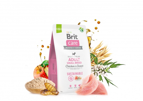 Корм сухой для малых пород Brit Care с курицей и насекомыми 3 кг