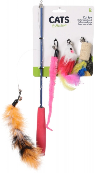 Игрушка Koopman для кошек на палочке длина от 40 до 100 см