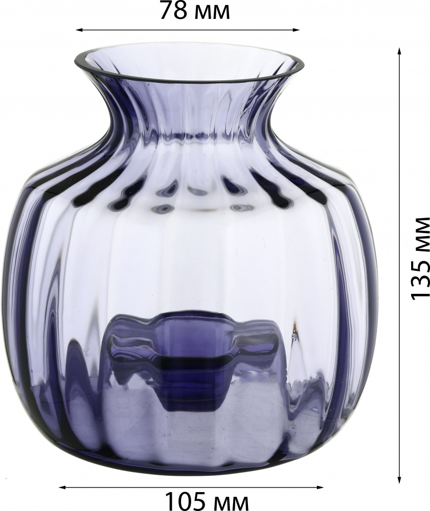 Ваза скляна Wrzesniak Glassworks Torun 13 см фіолетова 17-9937