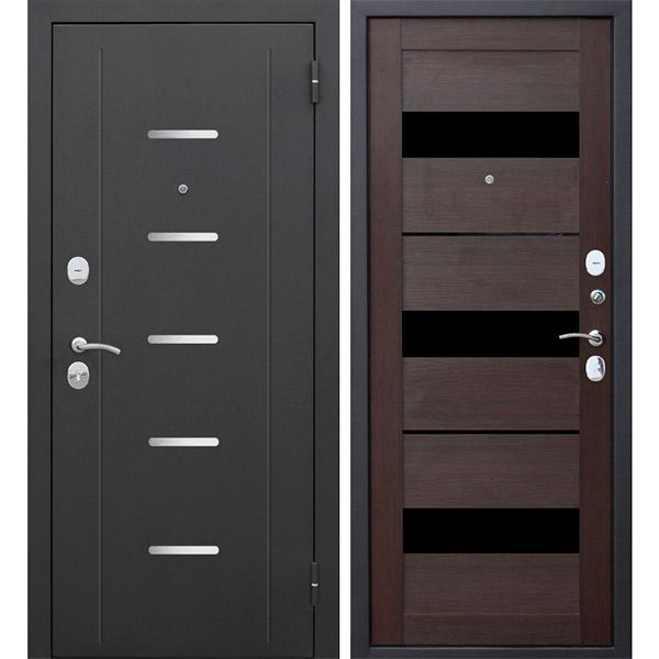 Двері вхідні Tarimus Гарда Муар Царга 2050x860 темний кипарис праві