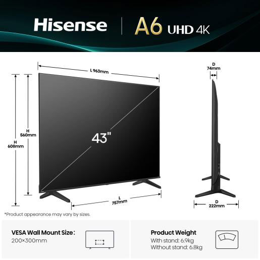 Телевизор Hisense 43A6Q 43”