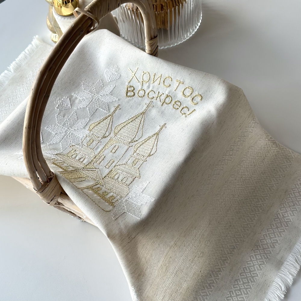 Полотенце пасхальное 695-25/00 33x73 см Эдельвика бежевый